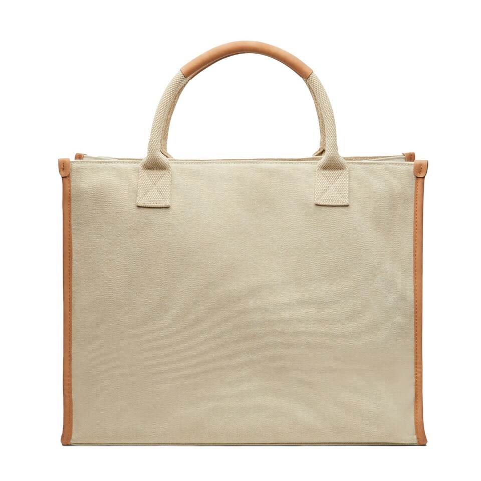 image 1 of Vinga Bosler Recycled Canvas Tote - Beige - One Size Brown
