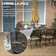 image 4 of Outsunny 7-PC Cast Aluminum Patio Dining Set w/ Umbrella Hole & Cushion, Bronze | Bronze | Bronze tone, Khaki | Table: 150x90x72.5cm, Chair: 62x65x91cm