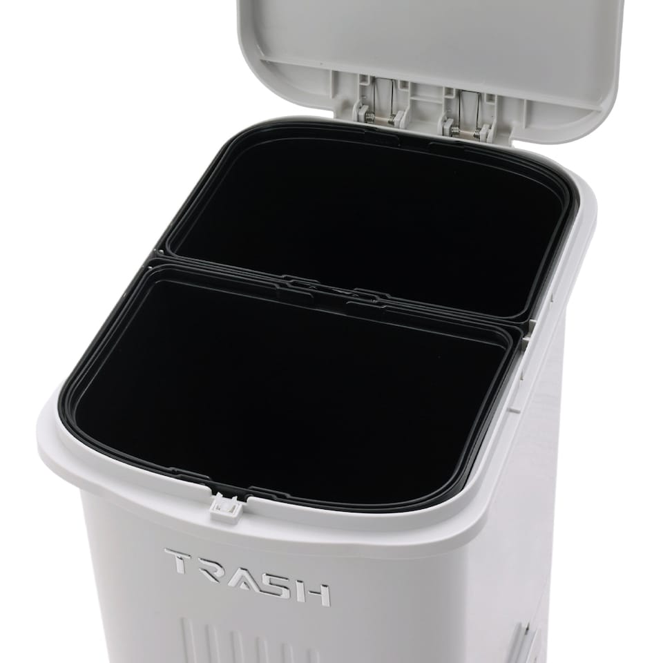 image 1 of Living and Home 18L 2-Tier Dry Wet Separation Trash Bin with Inner Buckets | Grey