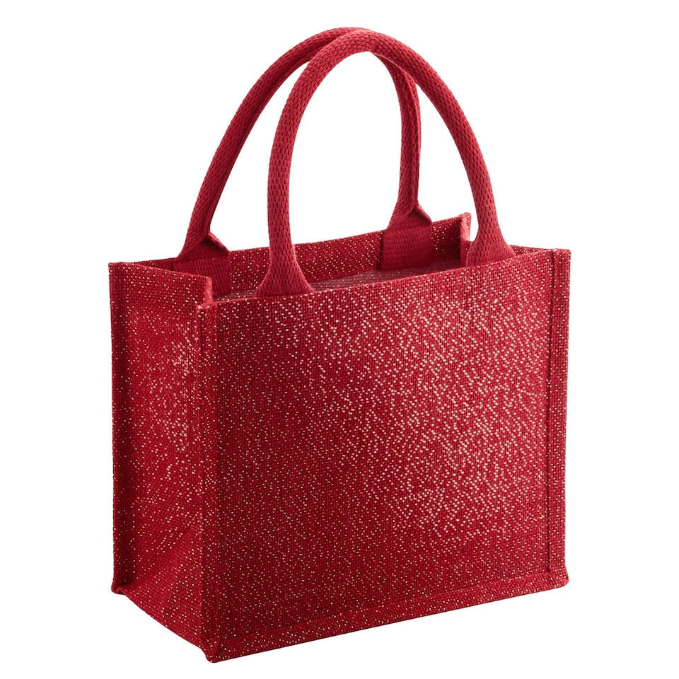 image 1 of Westford Mill Shimmer Jute Mini Gift Bag - Natural Gold - One Size (UTBC5367)