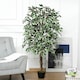 image 2 of Outsunny 160cm/5.2FT Artificial Ficus Tree Fake Plant in Pot Indoor