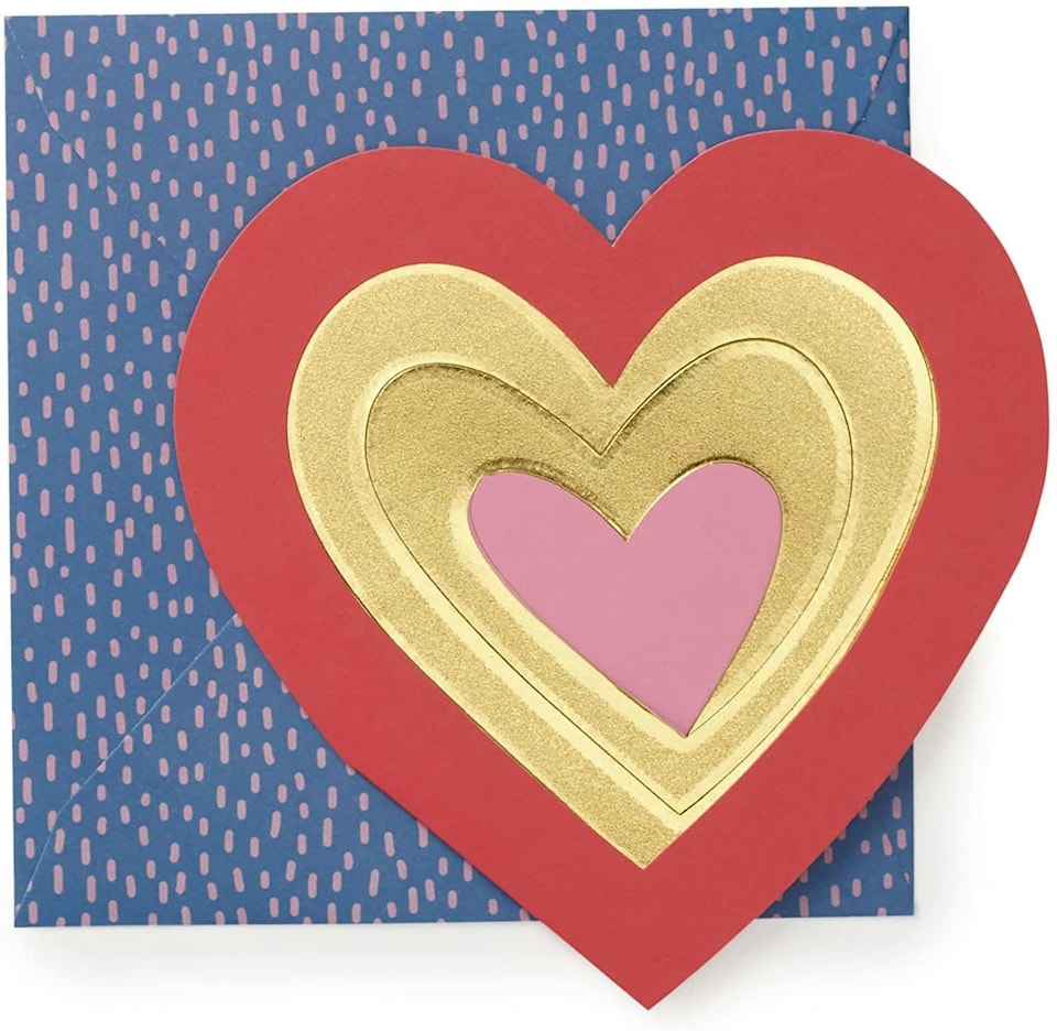 image 1 of Heart Shaped Sweet Pop Up 3D Blank Birthday or Anniversary Card
