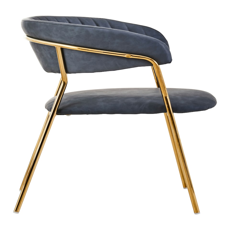image 1 of Interiors by Premier Dark Grey Velvet Dining Chair, Modern Dining Armchair, Grey and Gold Luxury Dining Chair for Home, Lounge