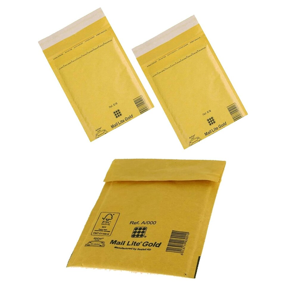 image 1 of 200 x Gold Mail Lite C/0 (150 x 210mm) Padded Postal Bubble Lined Envelopes Gold | One Size