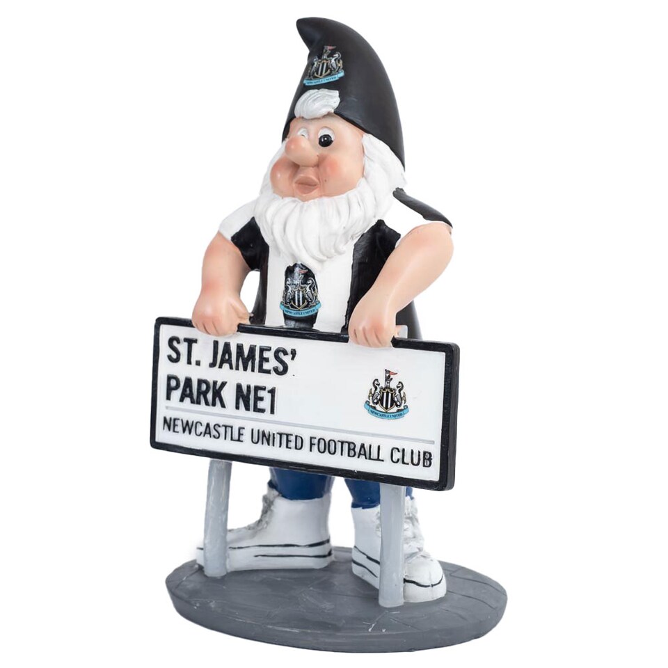 image 1 of Newcastle United FC Street Sign Garden Gnome | White | White/Black | One Size | 1