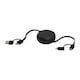 image 2 of Alasia Aluminium 5 in 1 Retractable Connector Cable - Solid Black - One Size