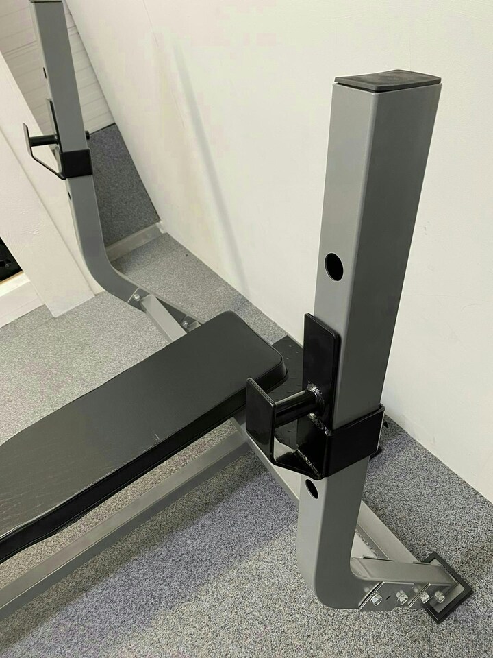 image 1 of Commercial Flat Bench Press w/ Olympic Barbell Squat Rack
