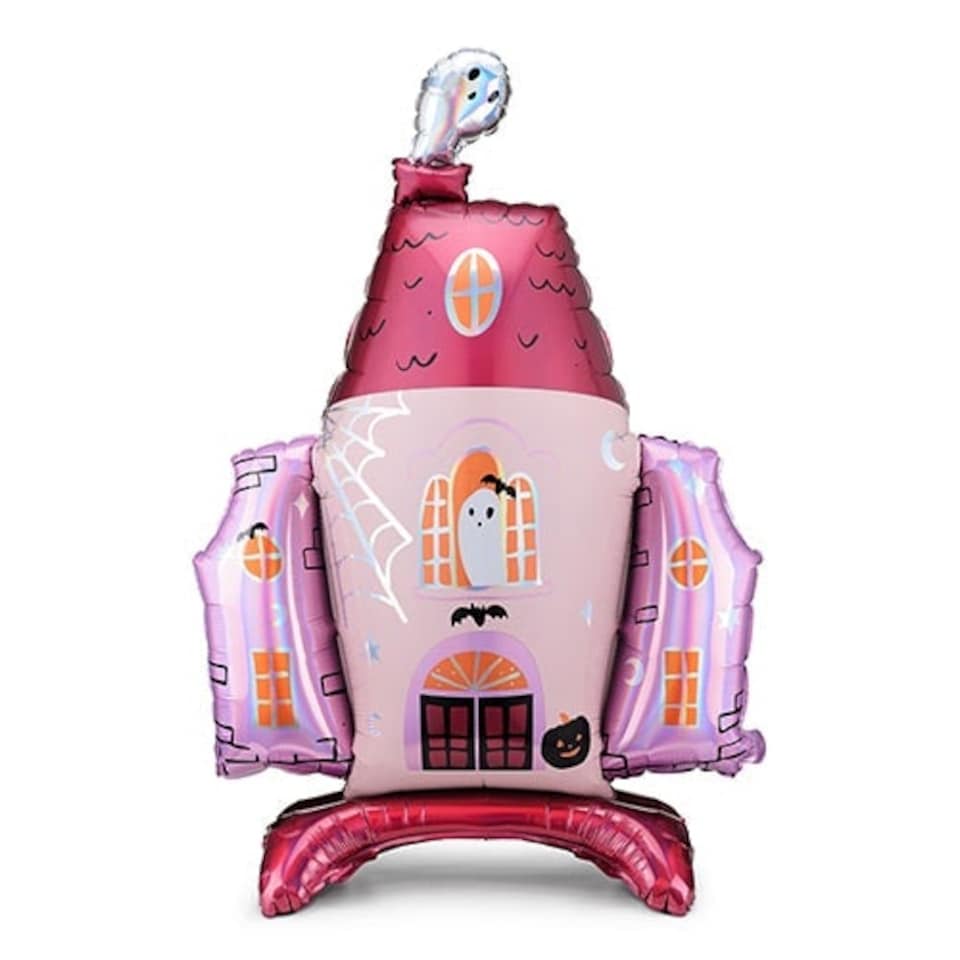 image 1 of Halloween Pink Haunted House Air Fill Foil Giant Balloon 94cm / 37 in