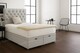 image 1 of Silver Linen 4ft6 Double  Ottoman Divan Foot Lift Open Bed Set Headboard With Memory Mattress