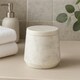 image 1 of Interiors by Premier Off White Marble Cotton Swab Holder With Lid, Cotton Bud Container For Vanity Use, Cotton Bud Dispenser
