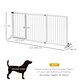image 7 of PawHut Wooden Freestanding Pet Gate Adjustable w/ Door Lock Safe Barrier White