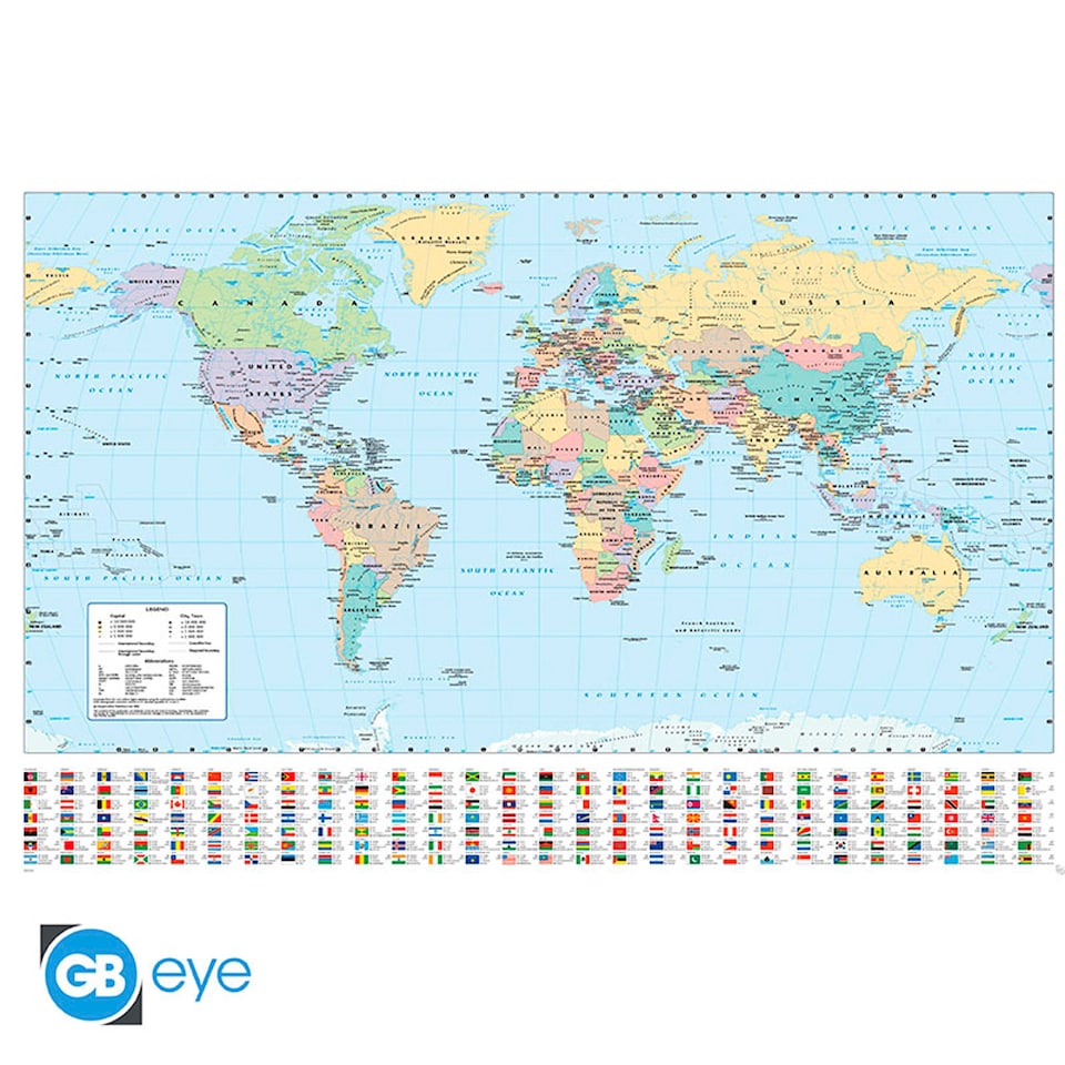 image 1 of Harper Collins World Map 61 x 91.5cm Maxi Poster