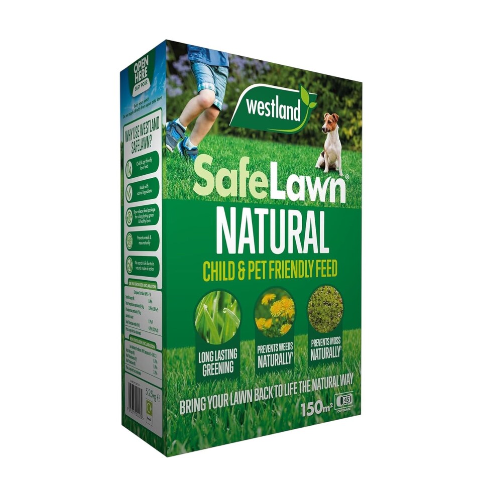 image 1 of Westland SafeLawn 150m2 Box Natural Organic Lawn Fertiliser Feed for Lush Green Grass Safe for Pets and Children Lawn