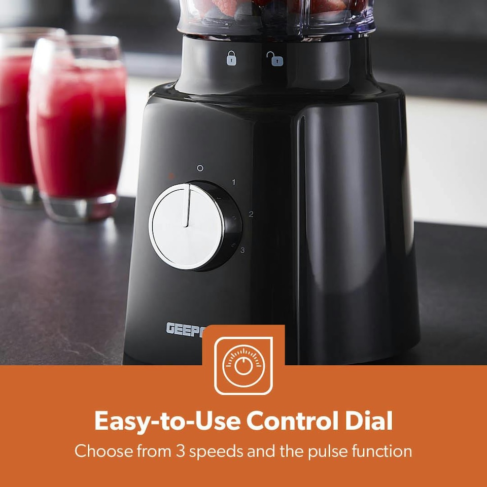 image 1 of GEEPAS Electric Blender Smoothie Maker, Food Jug Blender 650W | Black