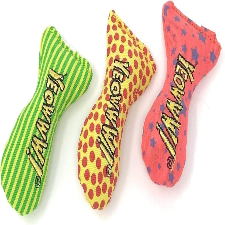 image 1 of 3PK Yeow Interactive Small Cat Kitten Stinkie Fish With Catnip Toy Play Cat Gift