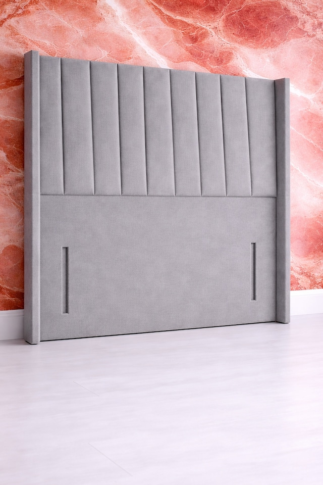 image 1 of 5FT Kingsize Silver Naples Floorstanding 54inch Wing Headboard