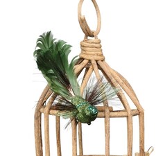Decorative Green Fantasy Bird With Clip - 15cm