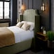 image 2 of Nelly Plush Grey King Bed Frame - Grey
