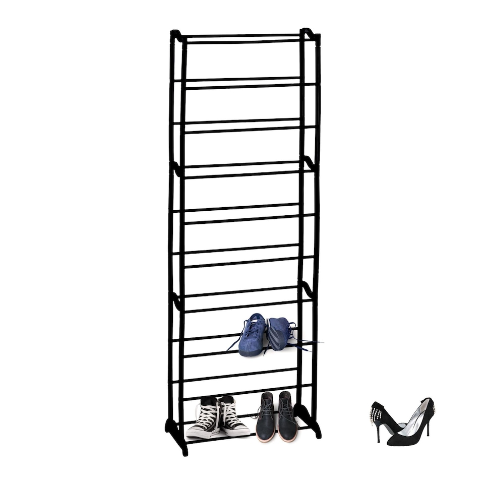 image 1 of GEEZY 10 Layers Shoe Rack Storage Organizer Black 50 Pairs
