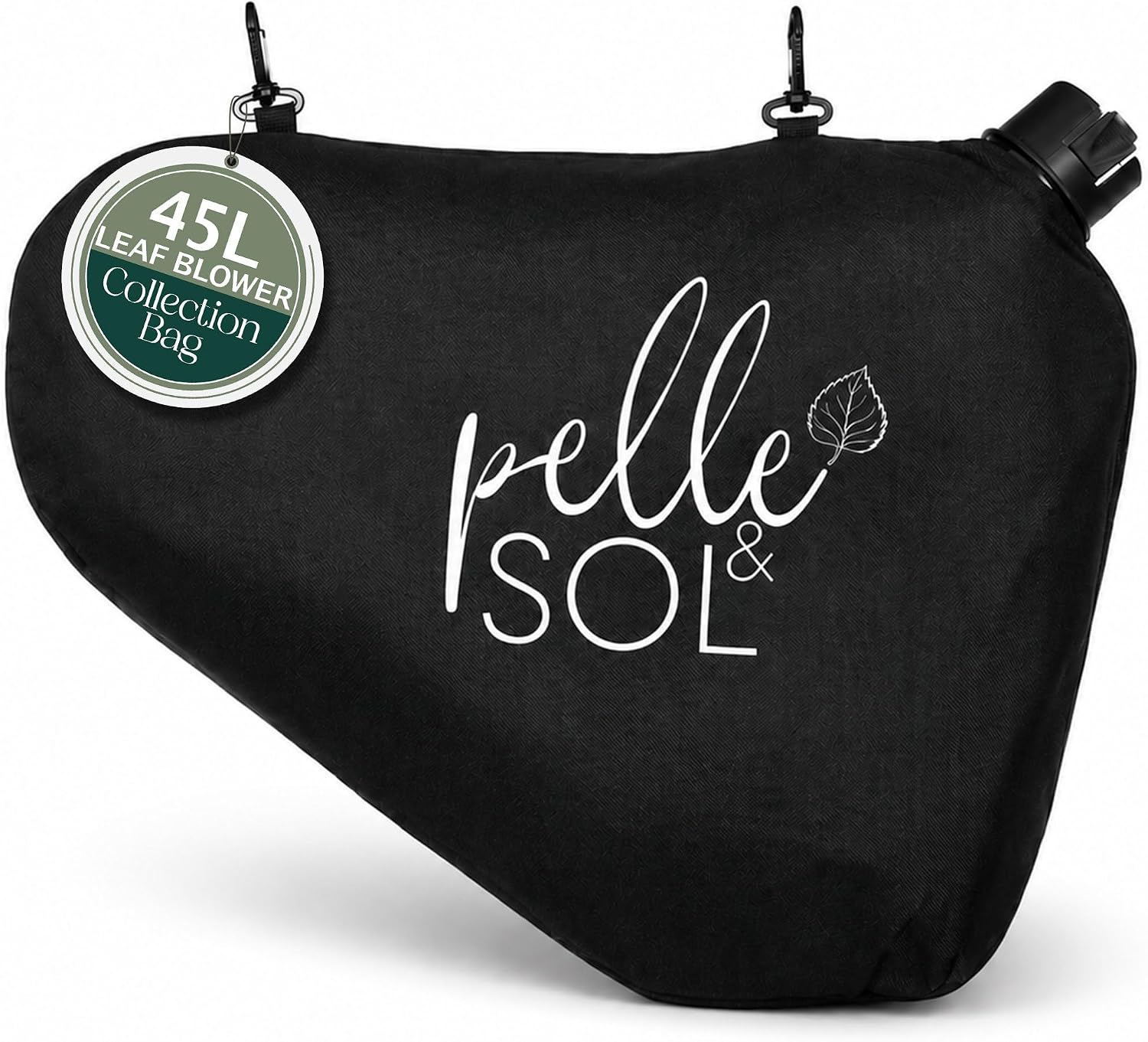 Pelle & Sol 45L Polyester Leaf Blower Collection Bag with Plastic Attachment in Black
