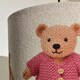 image 7 of CGC BLAKE 30cm Oatmeal Linen Pink Teddy Bear Children’s Lampshade