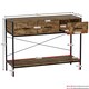 image 3 of Vida Designs Brooklyn 2 Drawer Console Table With Shelf, Dark Wood