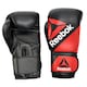 image 2 of Reebok Combat Leather Boxing Gloves - Leather Training Gloves with 5mm Gel & Injection Foam, Double-Loop Wrist Fastening (10oz/12oz) - Red/Black | Black | Red and Black | 10oz