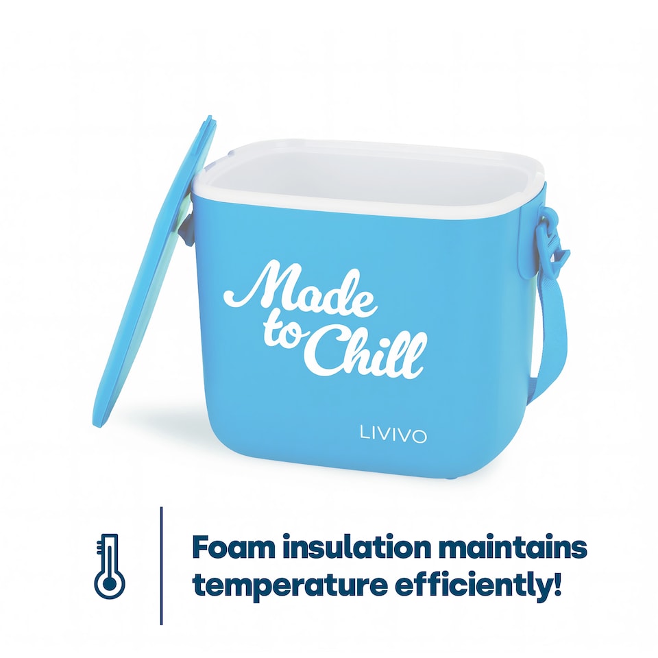 image 1 of LIVIVO Cool Box 5L Lightweight Portable Foam Insulation Carrying Strap - Blue
