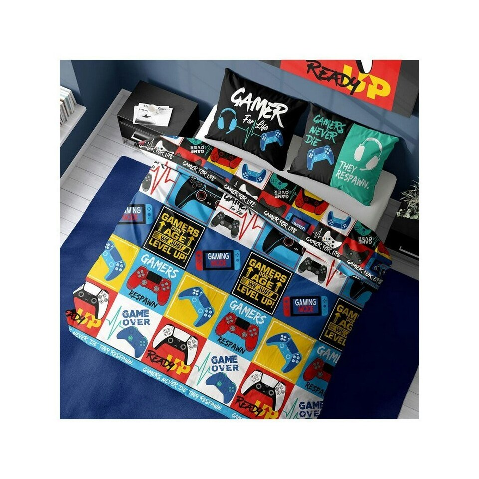 image 1 of Gamer For Life Duvet Cover Set - Multicoloured - Single Multi | Single