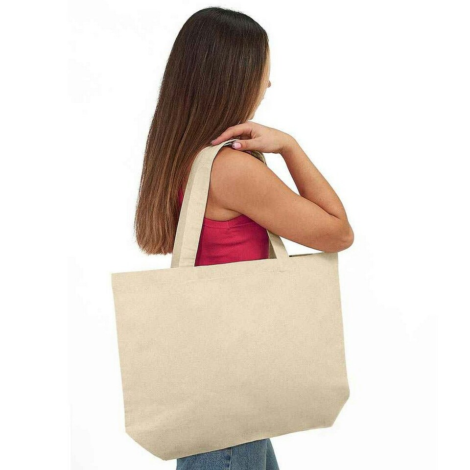 image 1 of Brand Lab Plain Organic Oversized Tote Bag - Natural - One Size Cream