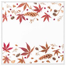Autumn leaves half border (Picture Frame) White | XL