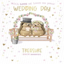 Words 'n' Wishes Wedding Card - With LOTS of Love on Your Wedding Day, 22.5 x 16.3 cms, Multi-coloured, Made in the UK