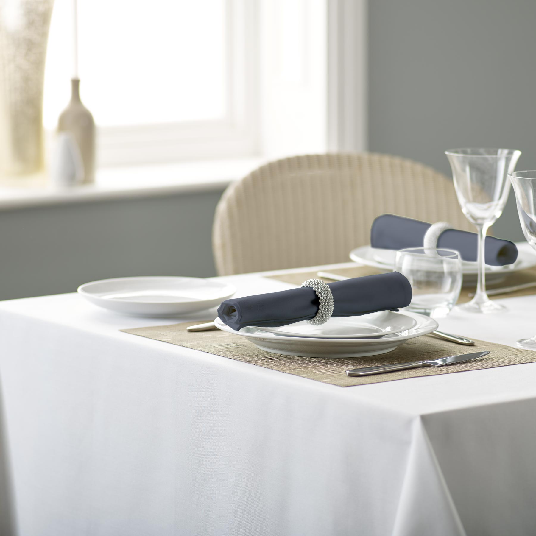 Vision Polyester Plain Coloured Napkin in Navy | Size: 51 cm x 51 cm