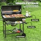 image 5 of Outsunny Charcoal BBQ Grill with Warming Rack Shelves Temperature Gauge