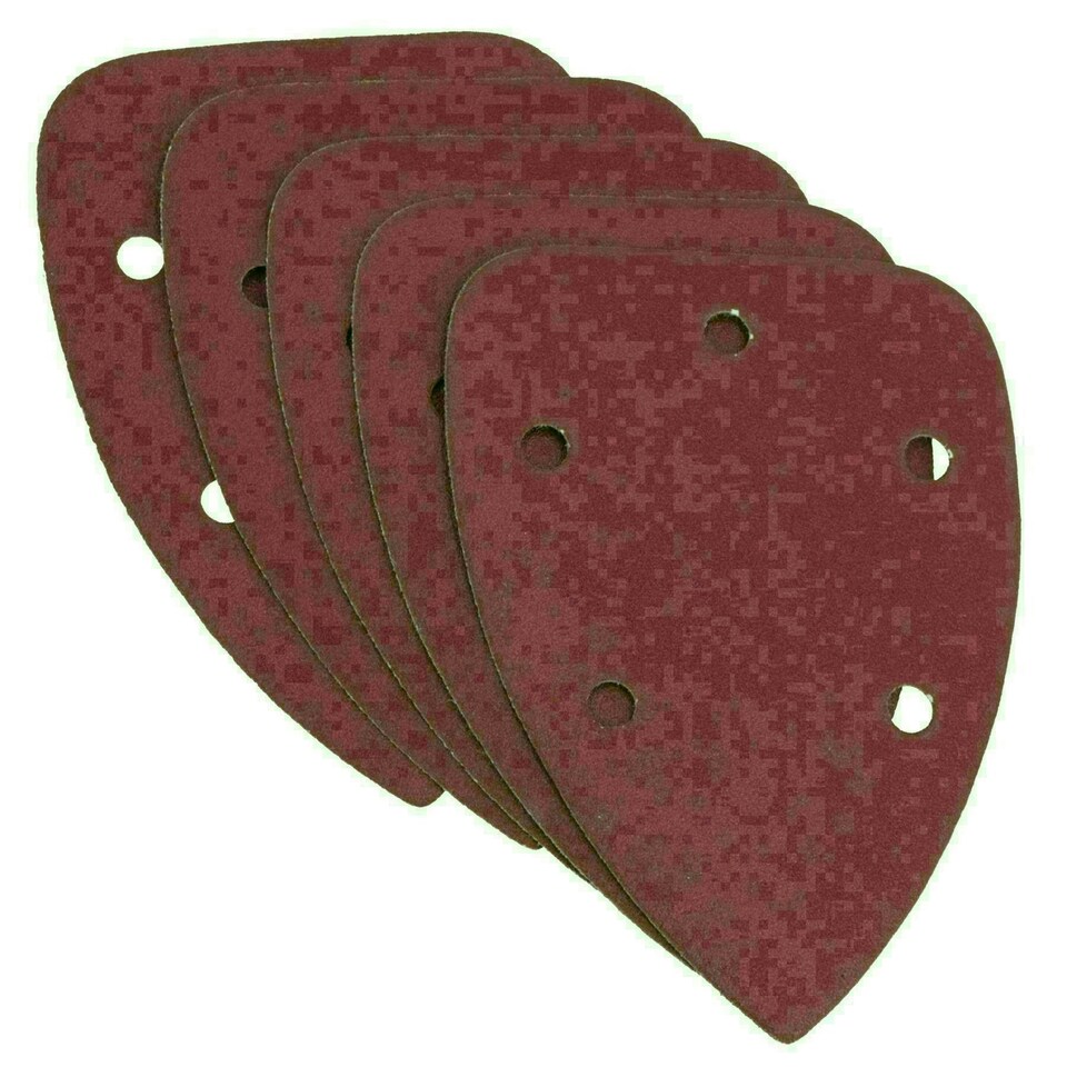 image 1 of Hook And Loop Detail Sanding Pads Discs 140mm Triangular 120 Grit Fine 25pc