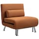 image 1 of HOMCOM Folding 5 Position Convertible Sleeper Chair Bed Coffee 