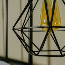 ValueLights Casco Matte Black Pendant Light with Black Tapered Shade and E27 Pear LED 4W Warm White 2700K Bulb