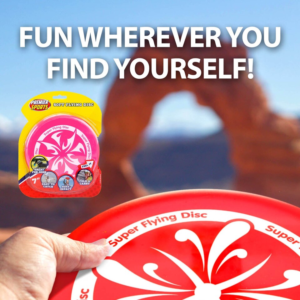 image 1 of PMS Super Soft Bendy Skimmer Frisbee - Bright Pink 17 cm