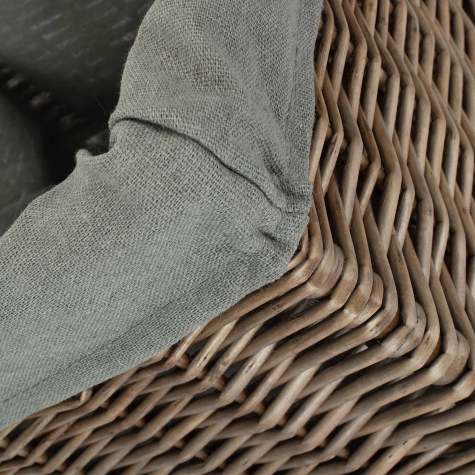 image 1 of Medium Square Antique Wash Grey Grey Lined Storage Basket | Grey | Grey | L