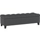 image 7 of Dark Grey Fabric Tufted Ottoman Storage Bench Grey