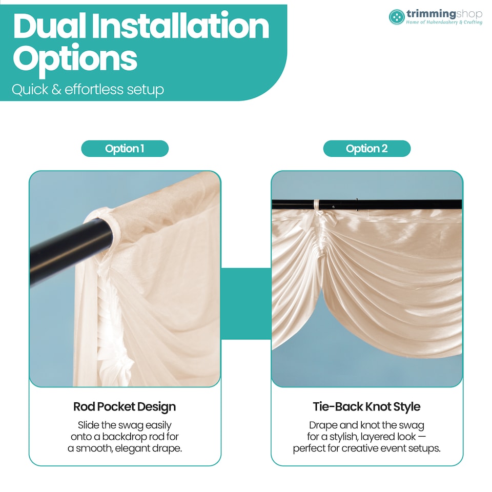 image 1 of 3M Ice Silk Wedding Drapery, Detachable Backdrop Curtain - 1pc