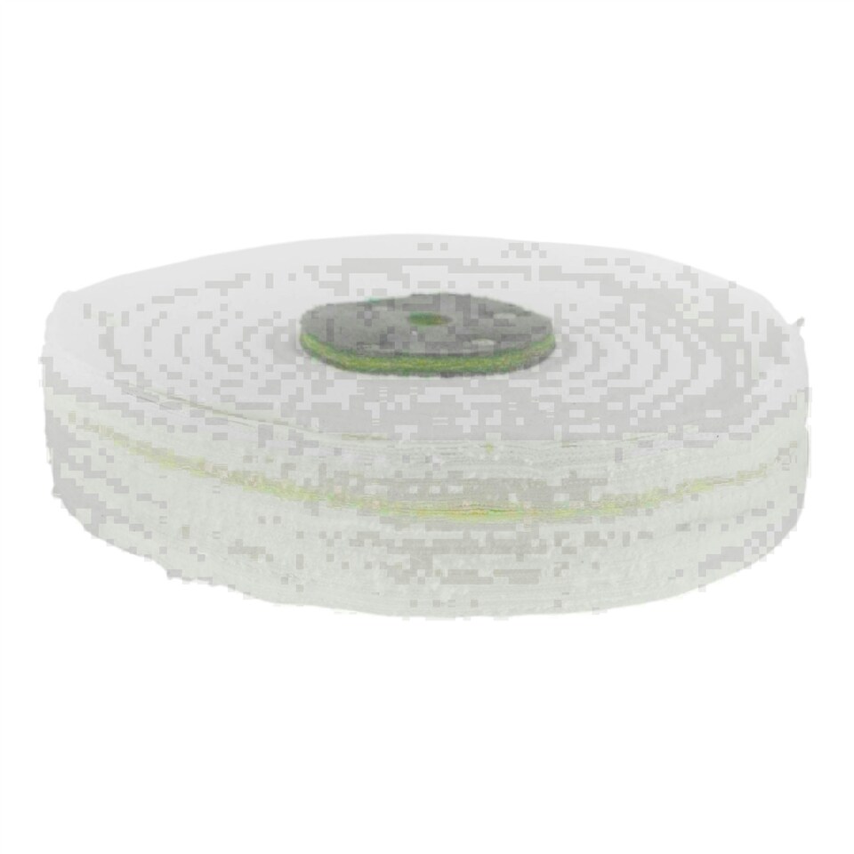 image 1 of White Close Stitched Polishing Buffing Mop 6" x 1" 2 Row With Compound 250g