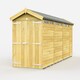 image 1 of 4 x 14 Feet Apex Security Shed - Double Door - Wood - L417 x W118 x H217 cm | Brown