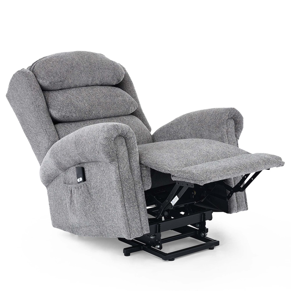 image 1 of Belvoir Grey Fabric Single Motor Mobility Rise Recliner Chair | Grey | Grey
