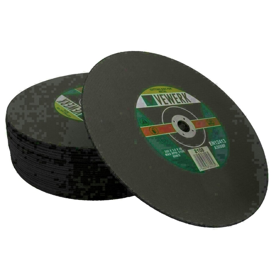 image 1 of Metal Flat Cutting Discs 12" 300mm Steel Angle Machine Grinder 25pk AU024