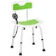 image 1 of HOMCOM Shower Chair for the Elderly and Disabled, 6-Level Height Adjustable Shower Stool with Backrest, Curved Seat, Anti-slip Foot Pads and Shower Head Holder, Green