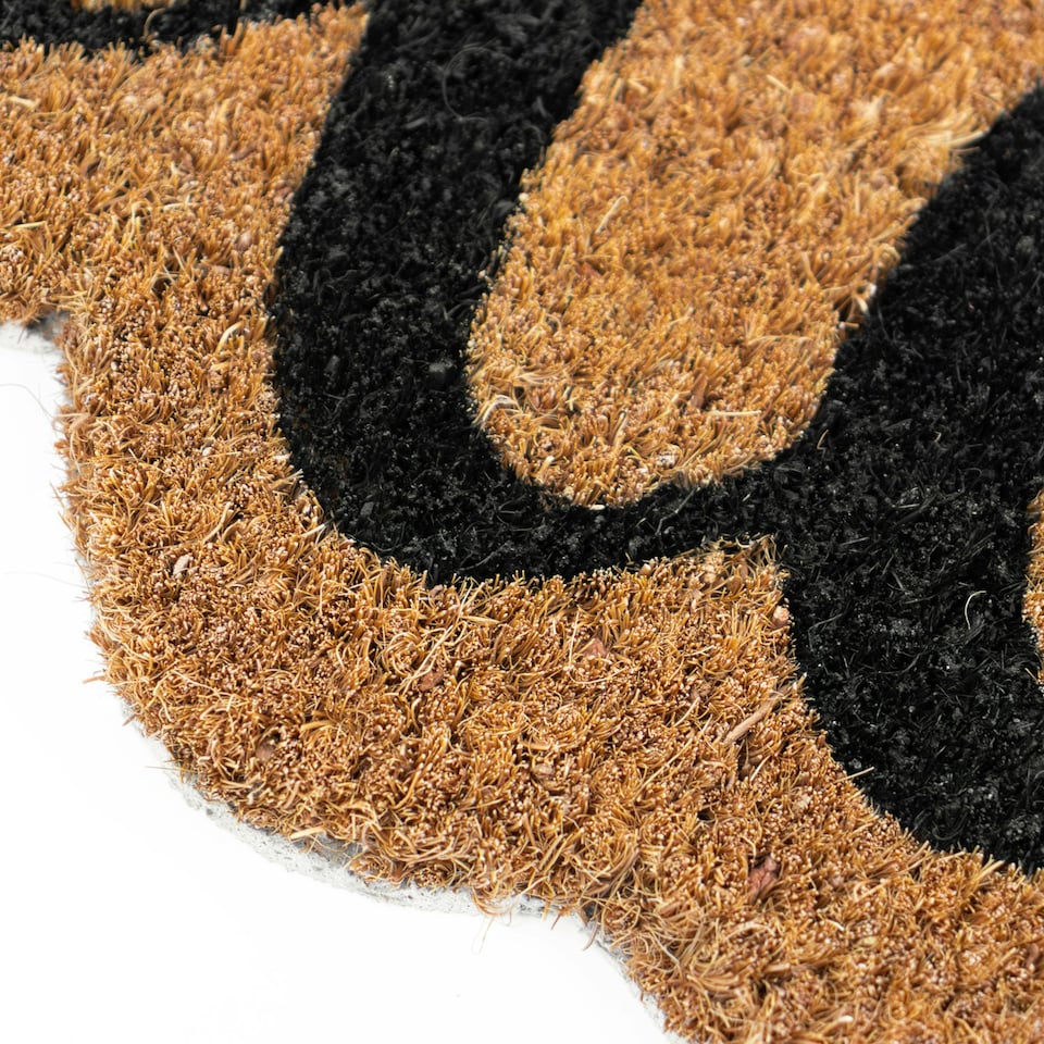 image 1 of JVL Latex Backed Coir Entrance Doormat, 40x70cm - Shaped Welcome