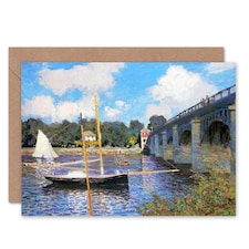 Claude Monet Painting The Bridge at Argenteuil Birthday Card