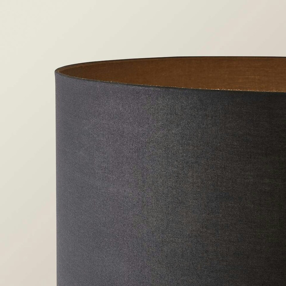 image 1 of ValueLights Large Matt Black Curved Stem Marble Floor Lamp Coffee Table Light - Black Shade + LED Bulb
