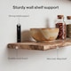 image 6 of Levede Floating Shelves Wood Wall Mounted Shelf Rustic Set of 5 Light Brown